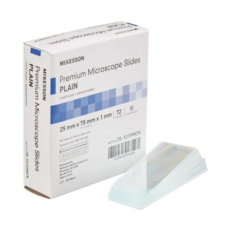 Mckesson Premium Plain Microscope Slide, 25 x 75 mm, 72PK 70-101PMCK